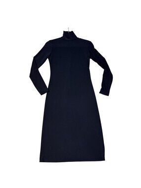 Norma Kamali Black Turtleneck Women's Maxi Dress XS Minimalist Stretch